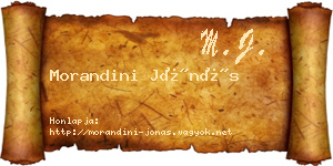 Morandini Jónás névjegykártya